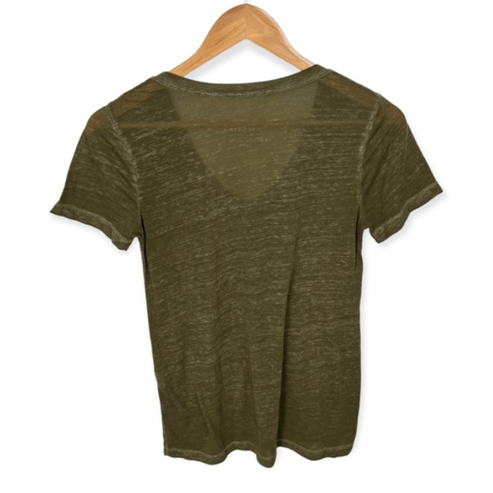 Lucky Brand Olive Green V-Neck Short Sleeve Tee - Picture 5 of 6